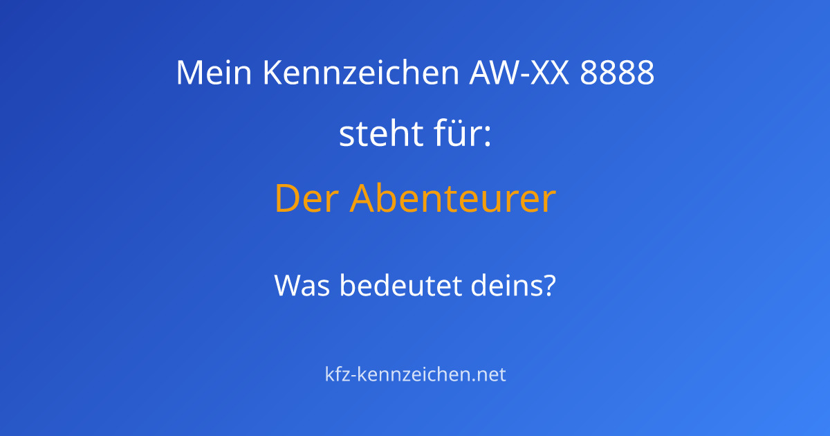 Numerologie-Analyse für Kennzeichen AW-XX 8888