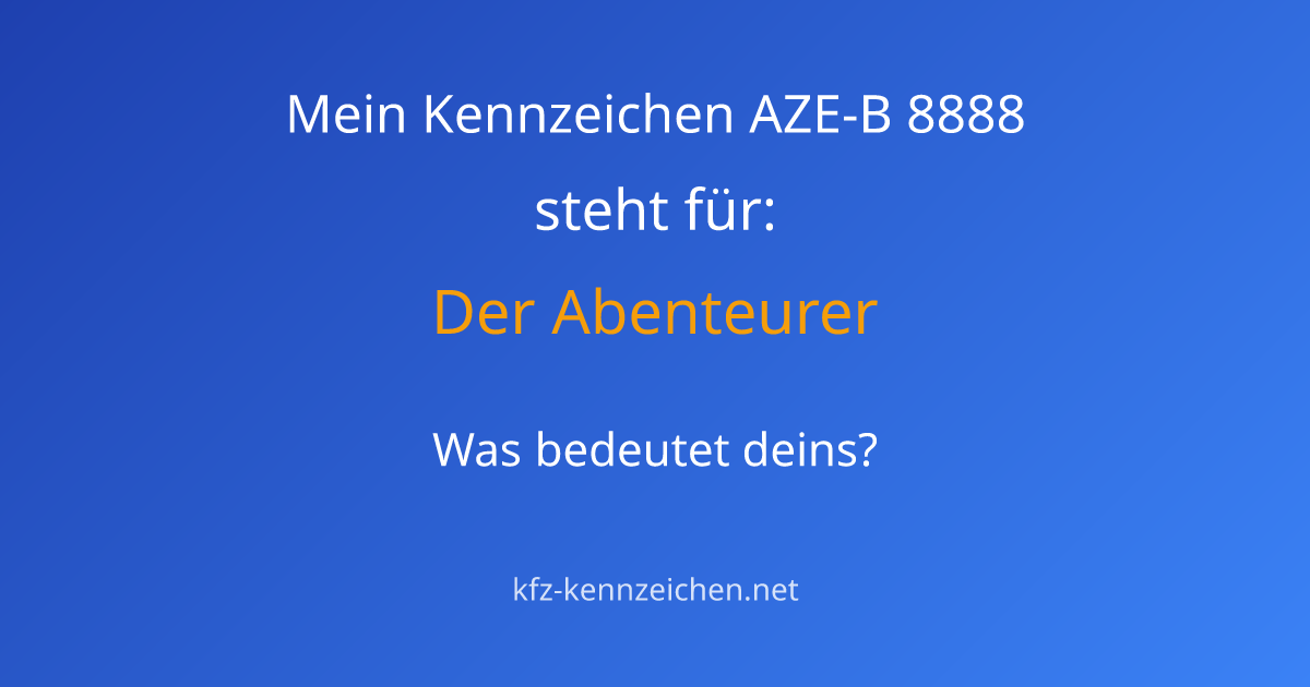 Numerologie-Analyse für Kennzeichen AZE-B 8888