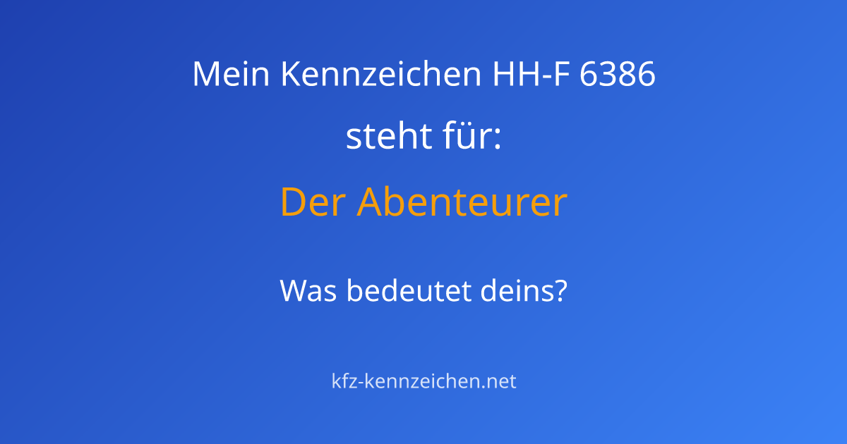 Numerologie-Analyse für Kennzeichen HH-F 6386