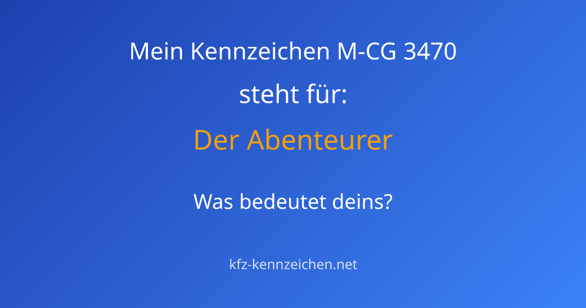 Numerologie-Analyse für Kennzeichen M-CG 3470