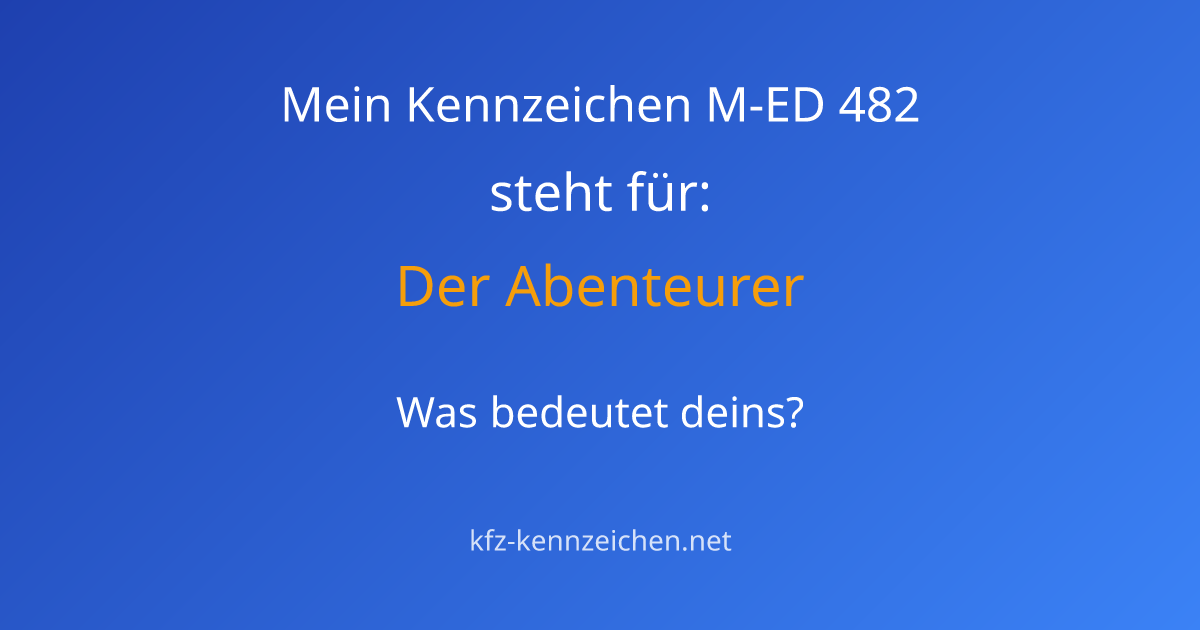 Numerologie-Analyse für Kennzeichen M-ED 482