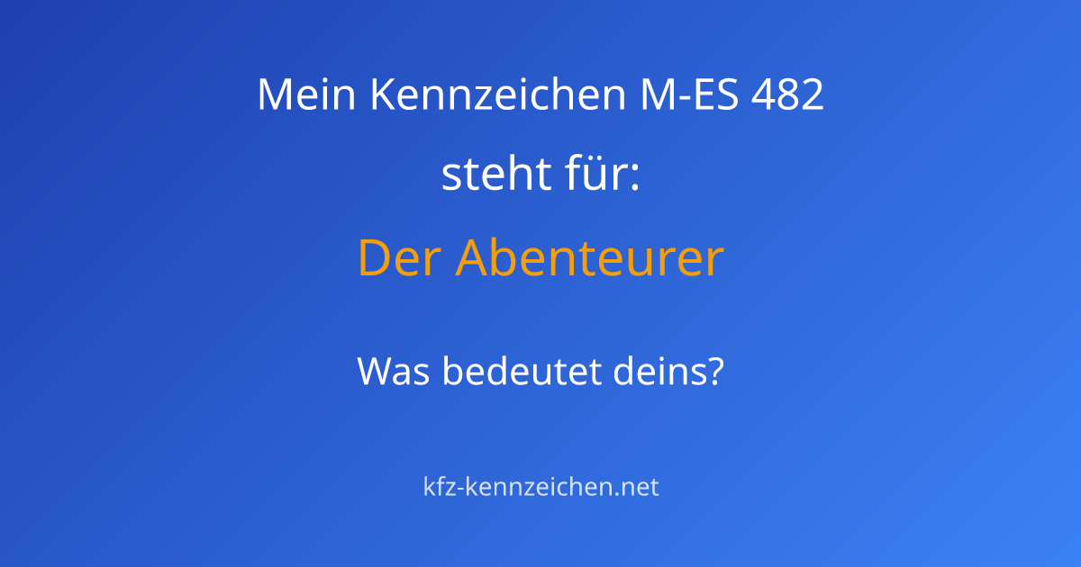Numerologie-Analyse für Kennzeichen M-ES 482
