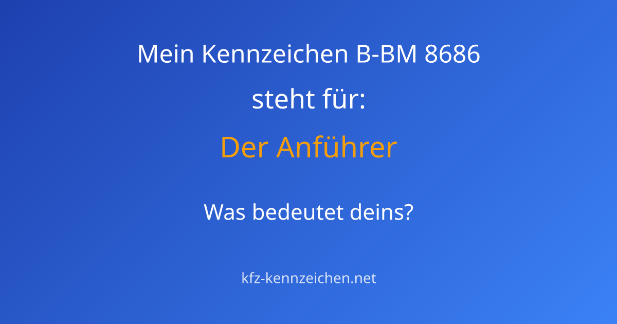 Numerologie-Analyse für Kennzeichen B-BM 8686