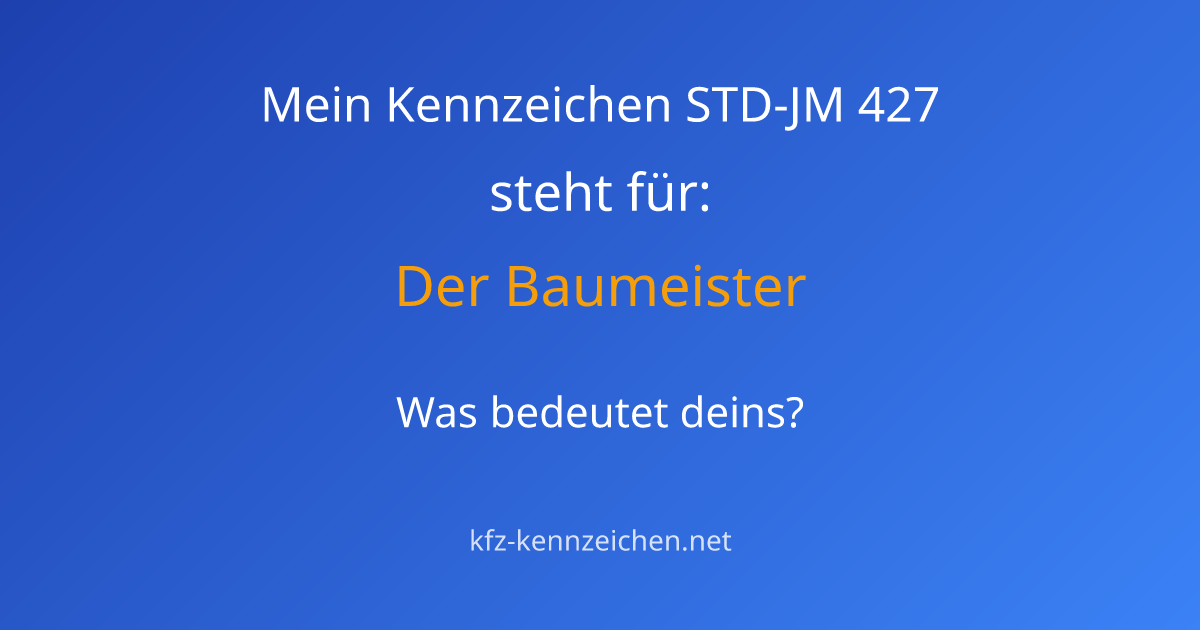 Numerologie-Analyse für Kennzeichen STD-JM 427