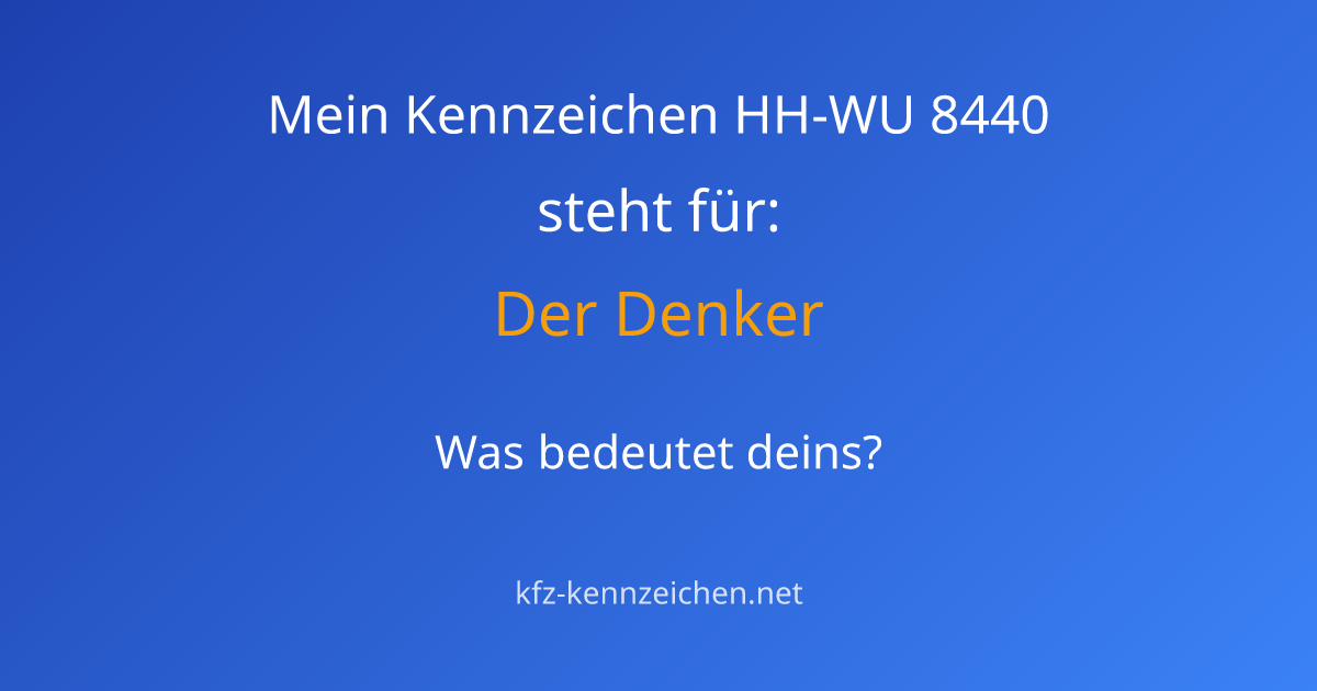 Numerologie-Analyse für Kennzeichen HH-WU 8440