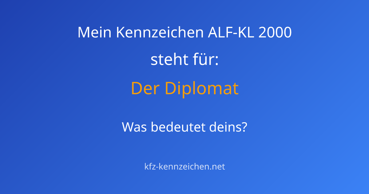 Numerologie-Analyse für Kennzeichen ALF-KL 2000