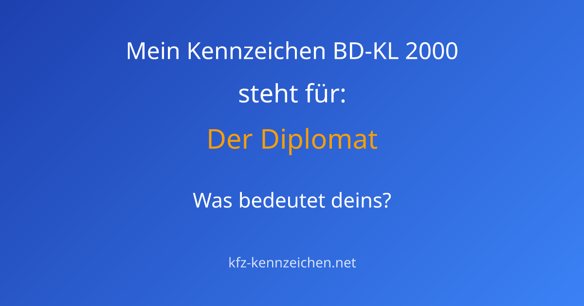 Numerologie-Analyse für Kennzeichen BD-KL 2000