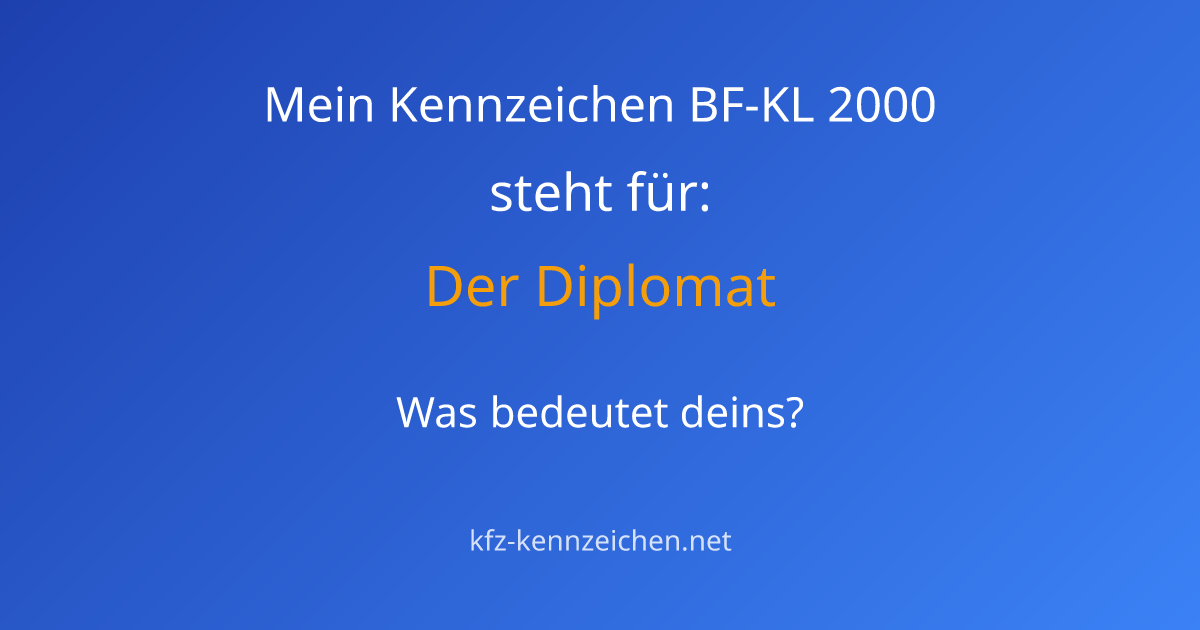 Numerologie-Analyse für Kennzeichen BF-KL 2000