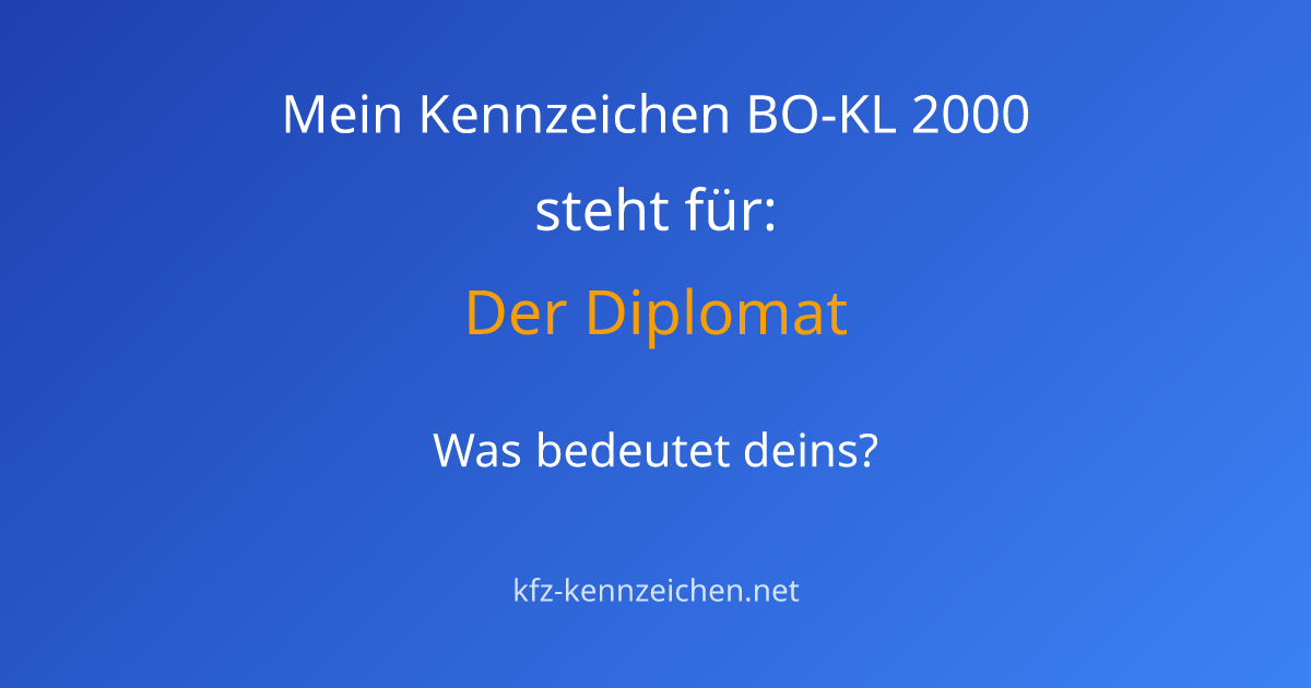 Numerologie-Analyse für Kennzeichen BO-KL 2000