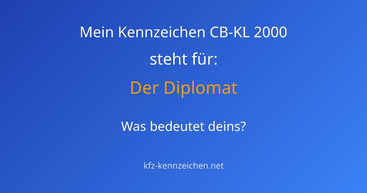 Numerologie-Analyse für Kennzeichen CB-KL 2000