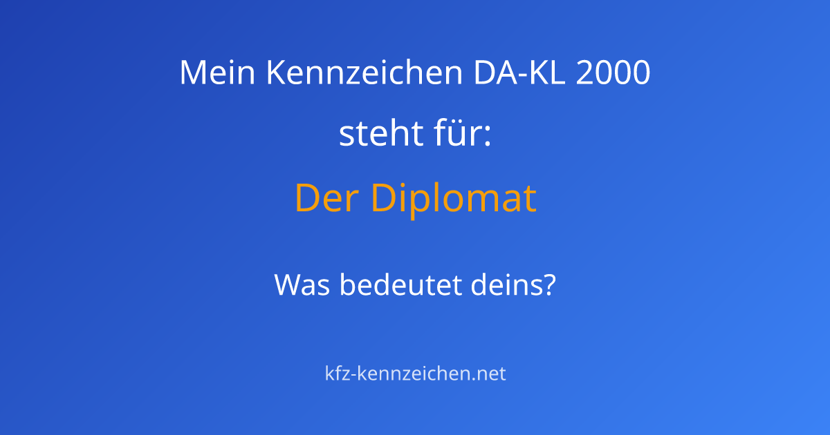 Numerologie-Analyse für Kennzeichen DA-KL 2000