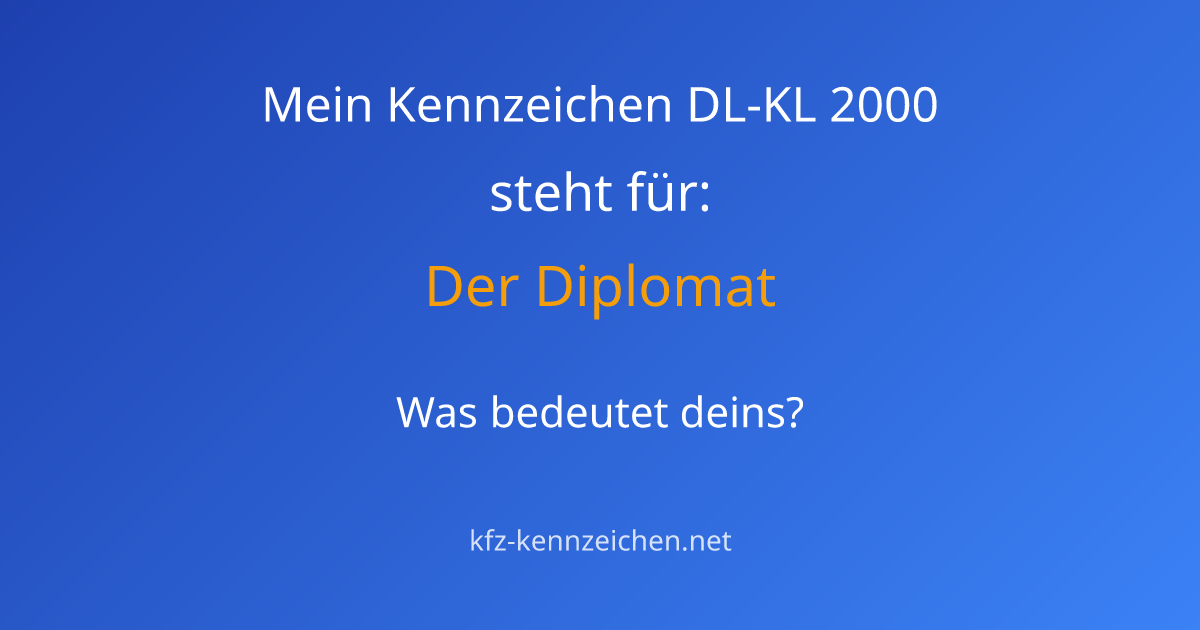 Numerologie-Analyse für Kennzeichen DL-KL 2000