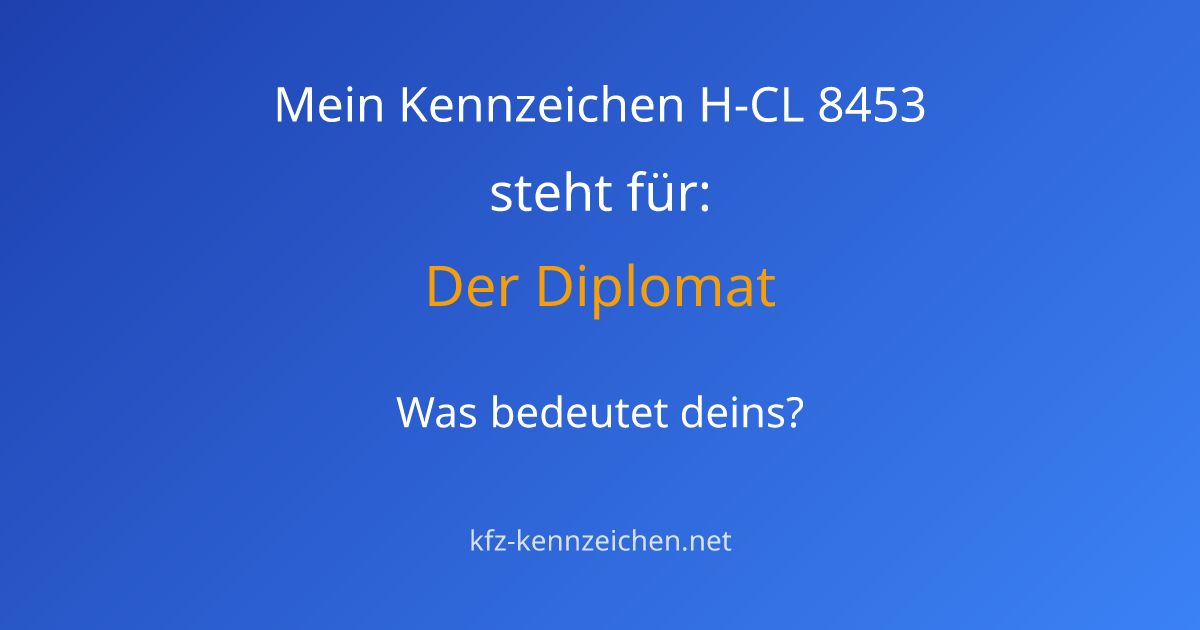Numerologie-Analyse für Kennzeichen H-CL 8453