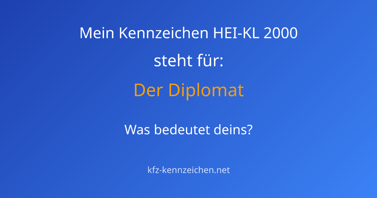 Numerologie-Analyse für Kennzeichen HEI-KL 2000