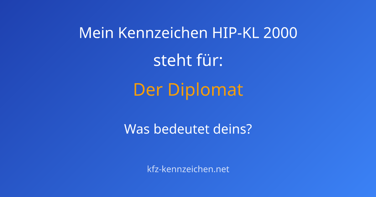 Numerologie-Analyse für Kennzeichen HIP-KL 2000