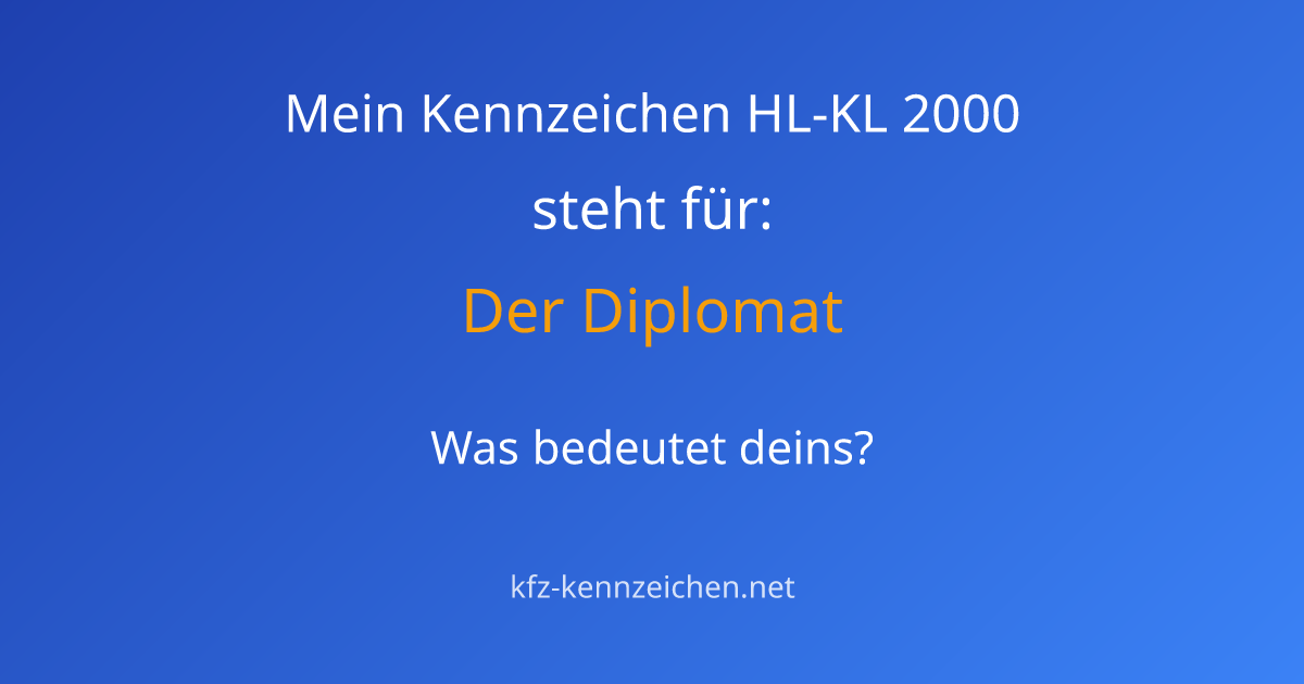 Numerologie-Analyse für Kennzeichen HL-KL 2000