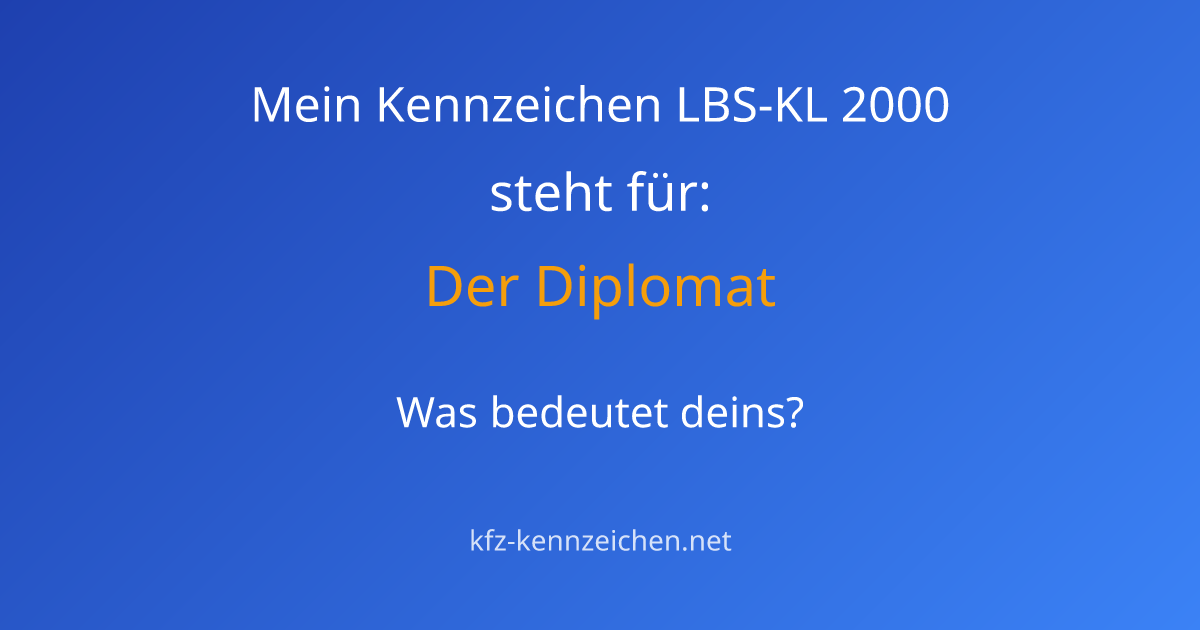 Numerologie-Analyse für Kennzeichen LBS-KL 2000
