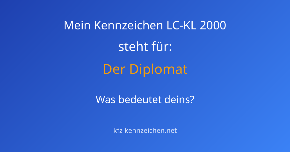 Numerologie-Analyse für Kennzeichen LC-KL 2000