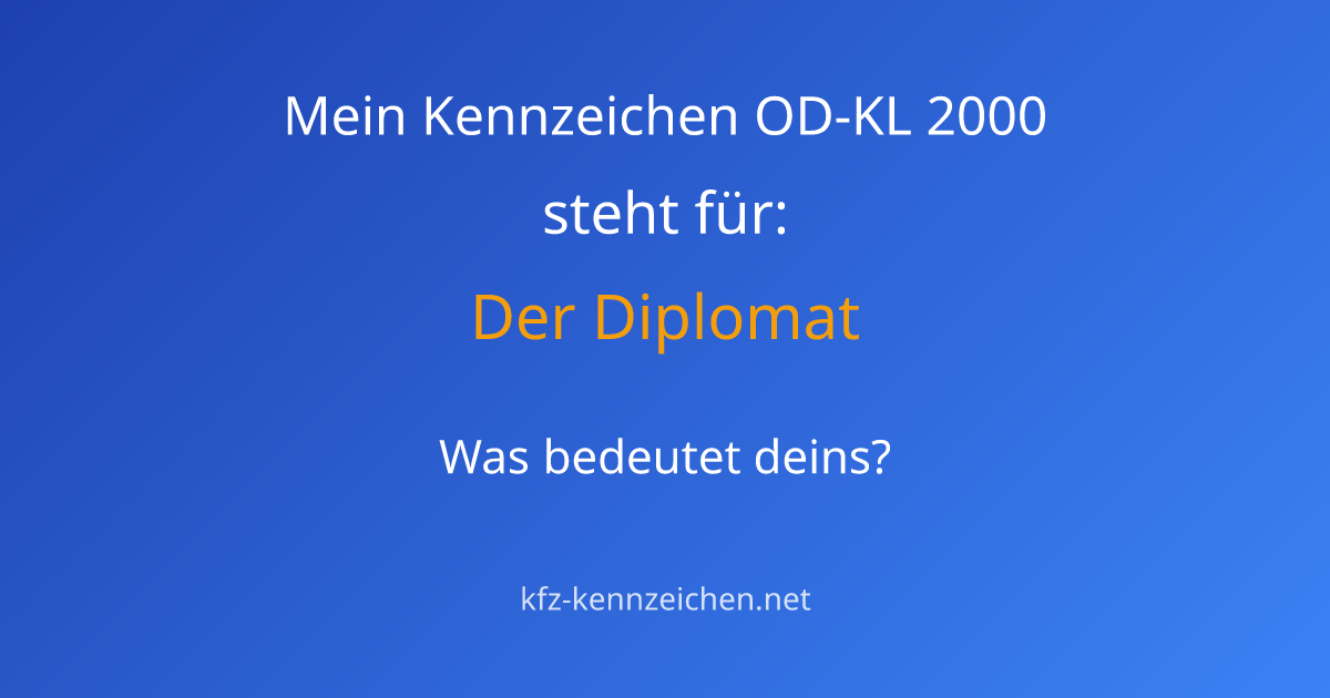 Numerologie-Analyse für Kennzeichen OD-KL 2000