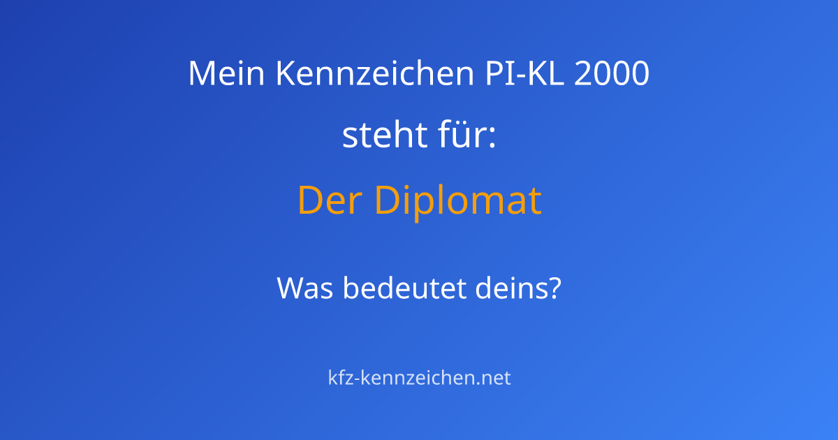 Numerologie-Analyse für Kennzeichen PI-KL 2000
