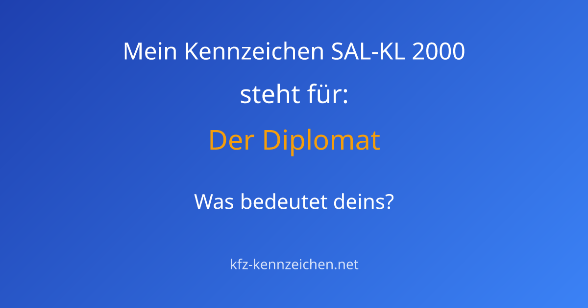 Numerologie-Analyse für Kennzeichen SAL-KL 2000