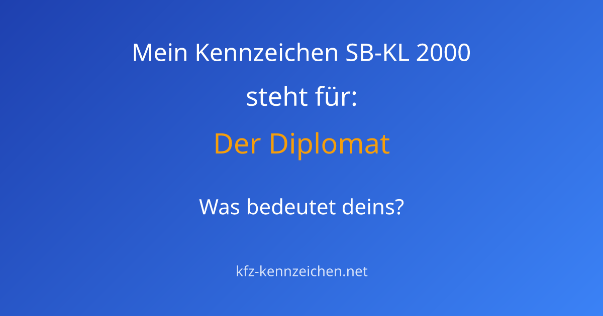 Numerologie-Analyse für Kennzeichen SB-KL 2000