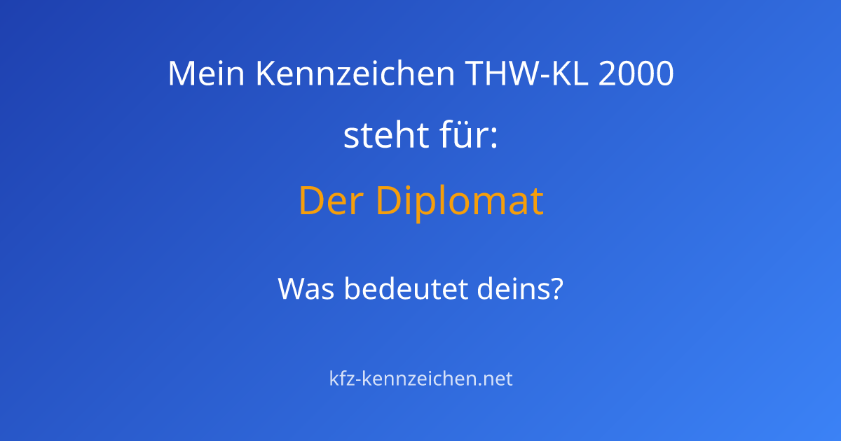 Numerologie-Analyse für Kennzeichen THW-KL 2000