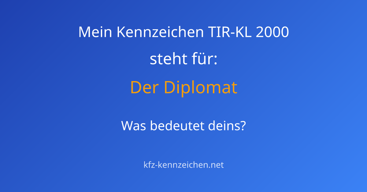 Numerologie-Analyse für Kennzeichen TIR-KL 2000