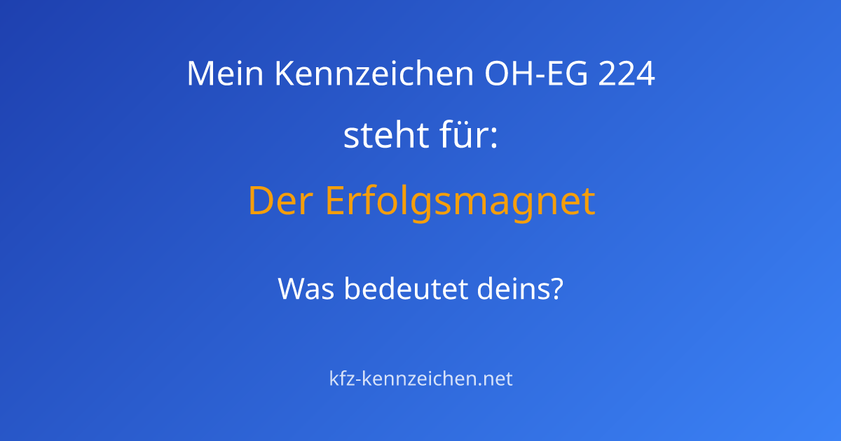 Numerologie-Analyse für Kennzeichen OH-EG 224