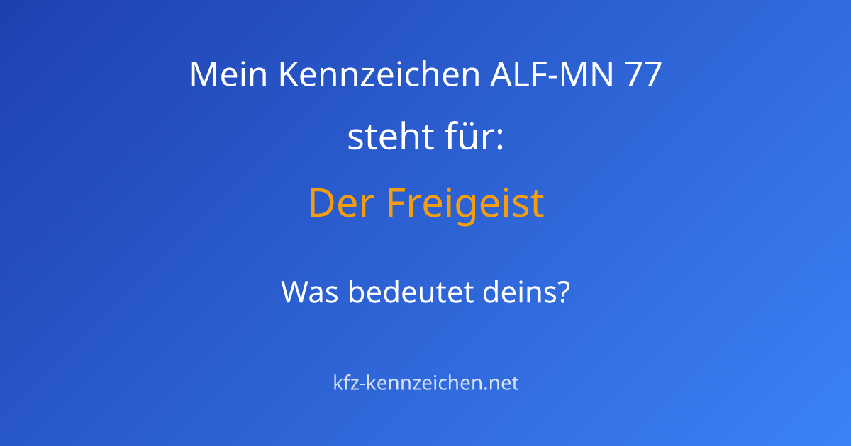Numerologie-Analyse für Kennzeichen ALF-MN 77