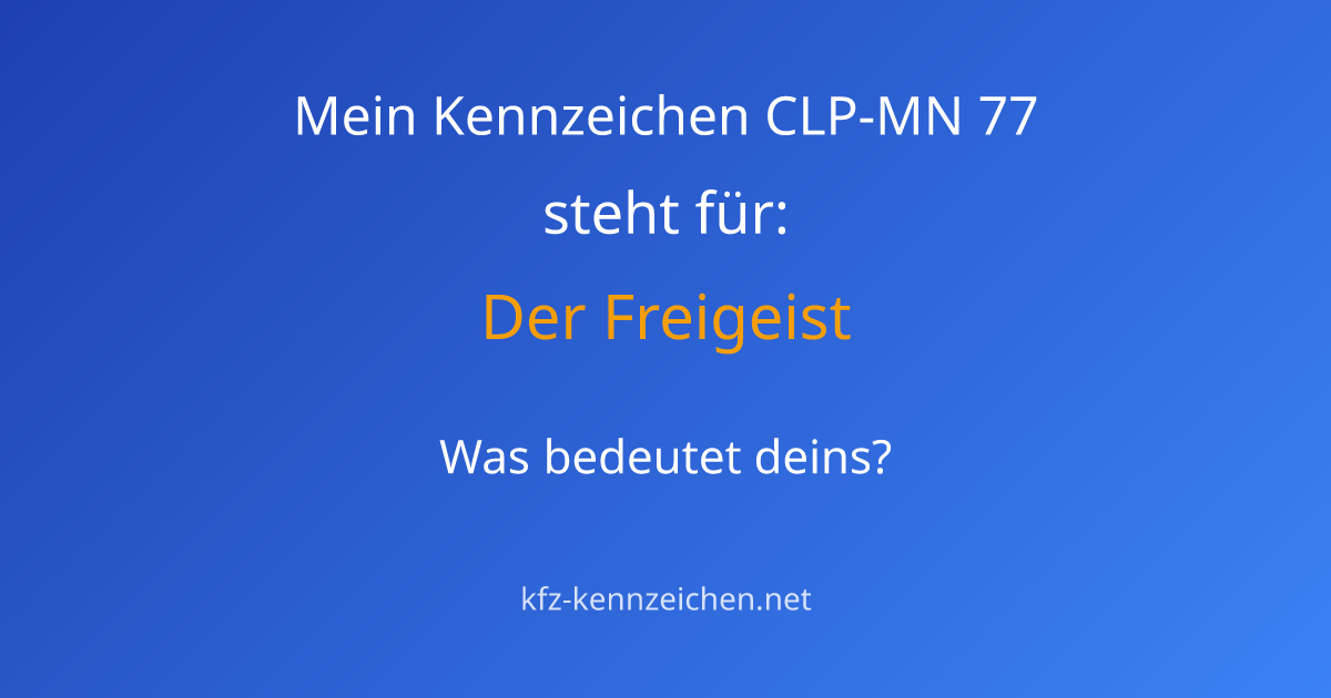 Numerologie-Analyse für Kennzeichen CLP-MN 77