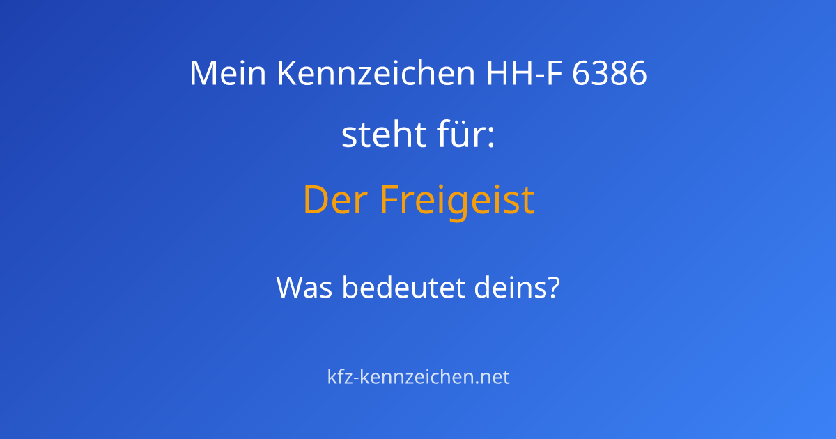 Numerologie-Analyse für Kennzeichen HH-F 6386