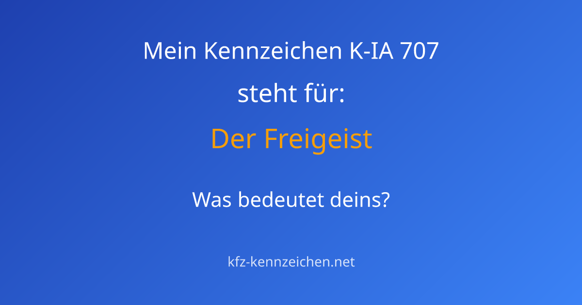 Numerologie-Analyse für Kennzeichen K-IA 707