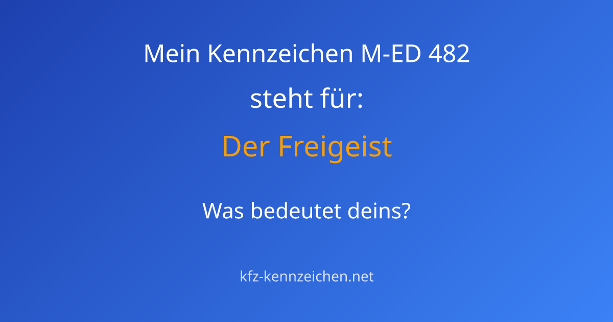Numerologie-Analyse für Kennzeichen M-ED 482
