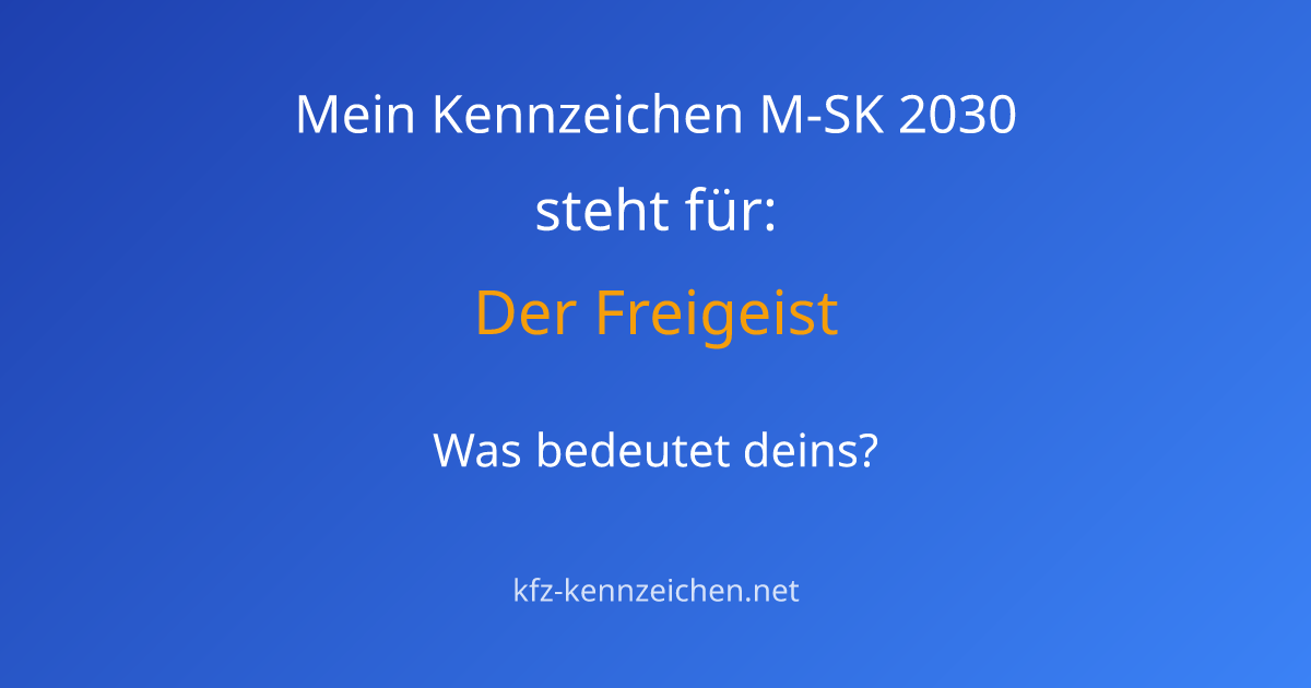 Numerologie-Analyse für Kennzeichen M-SK 2030