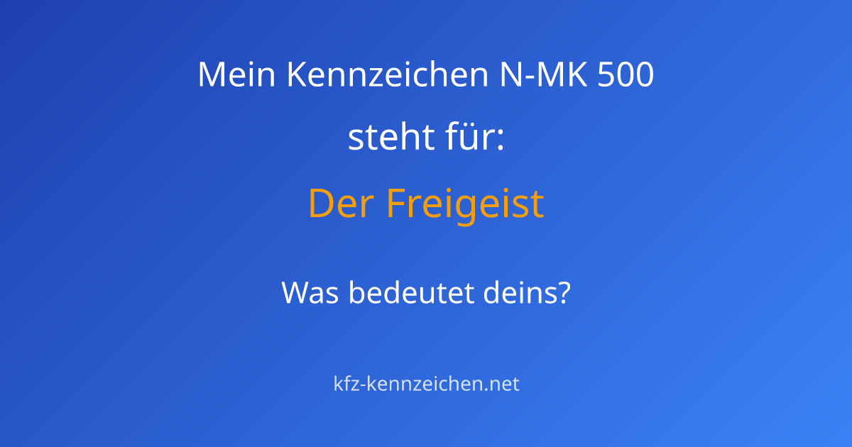 Numerologie-Analyse für Kennzeichen N-MK 500