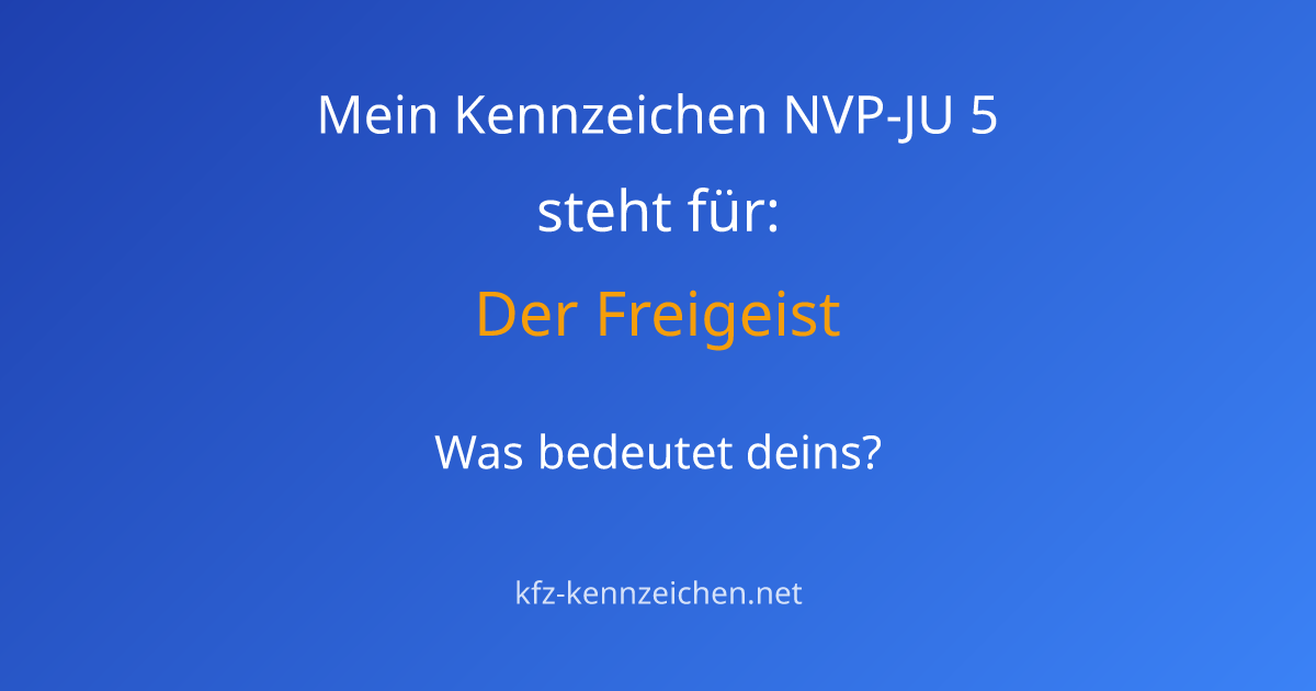 Numerologie-Analyse für Kennzeichen NVP-JU 5