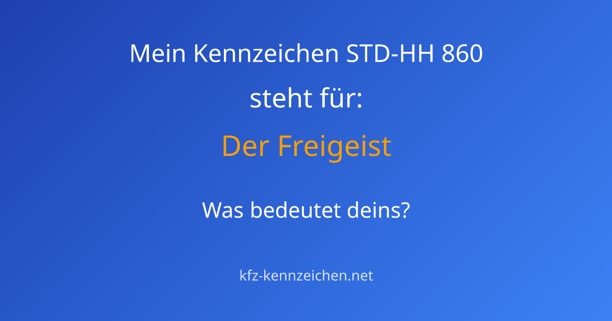 Numerologie-Analyse für Kennzeichen STD-HH 860