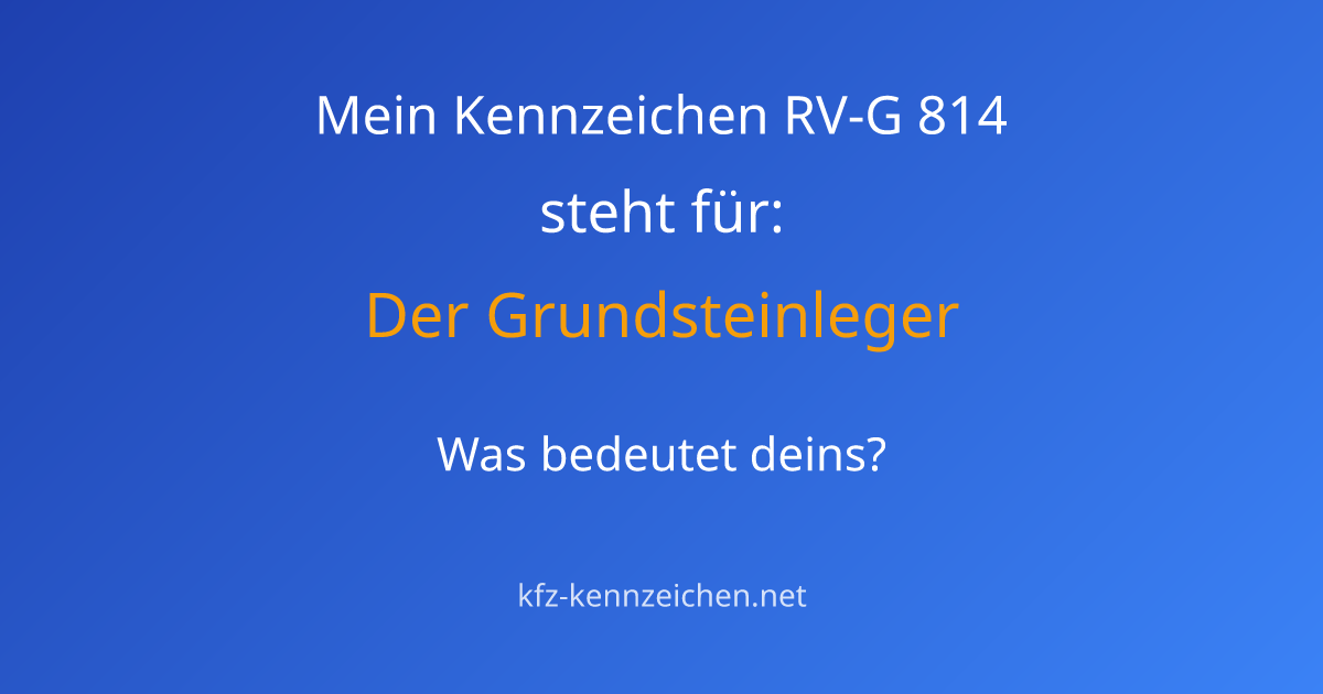 Numerologie-Analyse für Kennzeichen RV-G 814