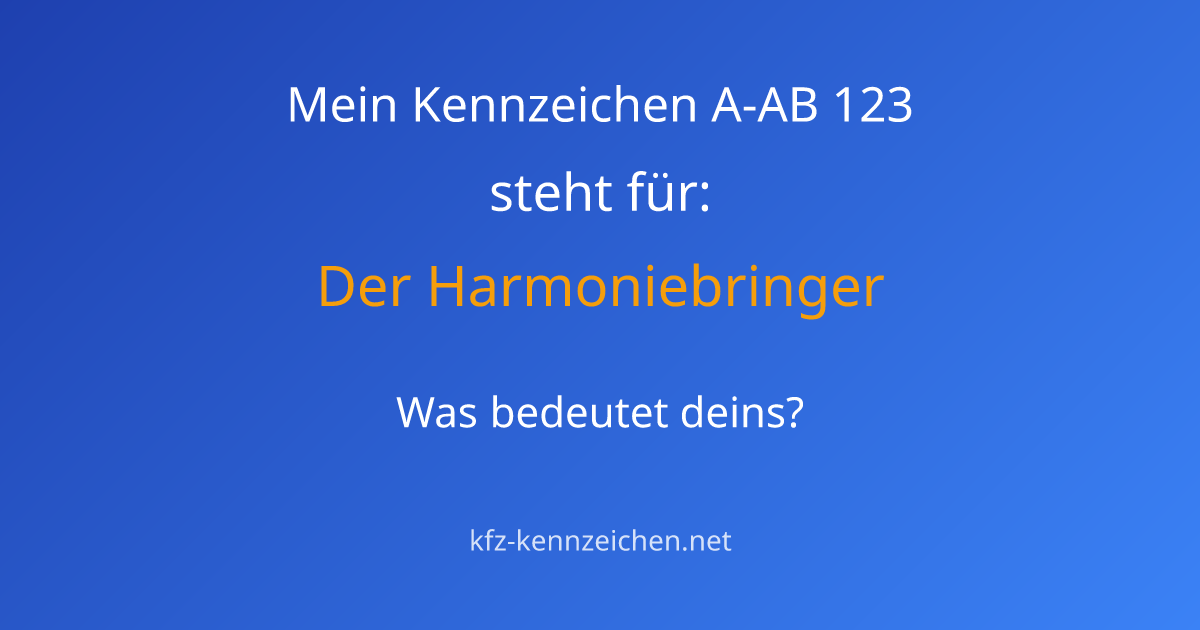 Numerologie-Analyse für Kennzeichen A-AB 123