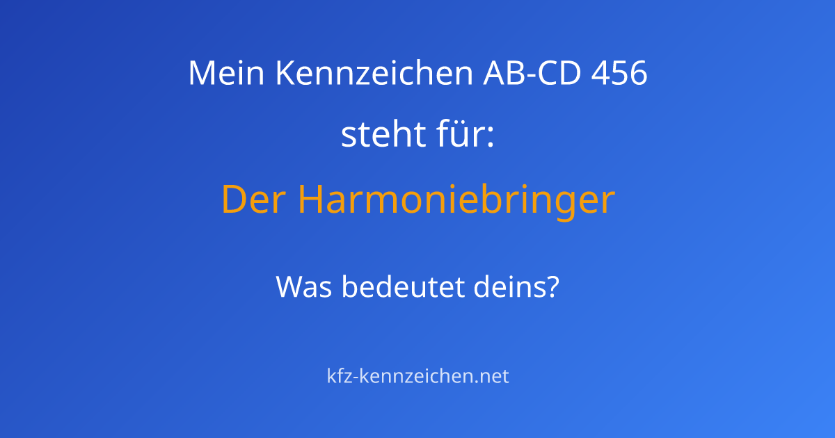 Numerologie-Analyse für Kennzeichen AB-CD 456