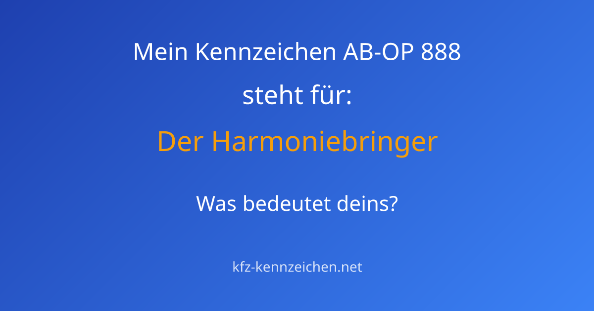 Numerologie-Analyse für Kennzeichen AB-OP 888