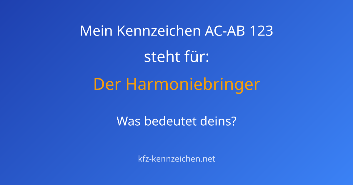 Numerologie-Analyse für Kennzeichen AC-AB 123