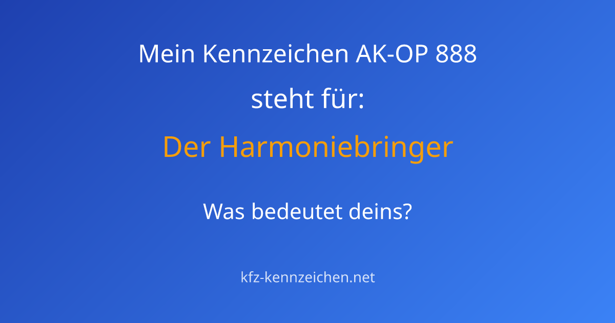 Numerologie-Analyse für Kennzeichen AK-OP 888