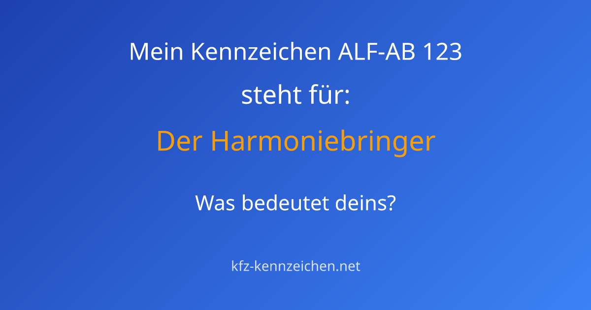 Numerologie-Analyse für Kennzeichen ALF-AB 123