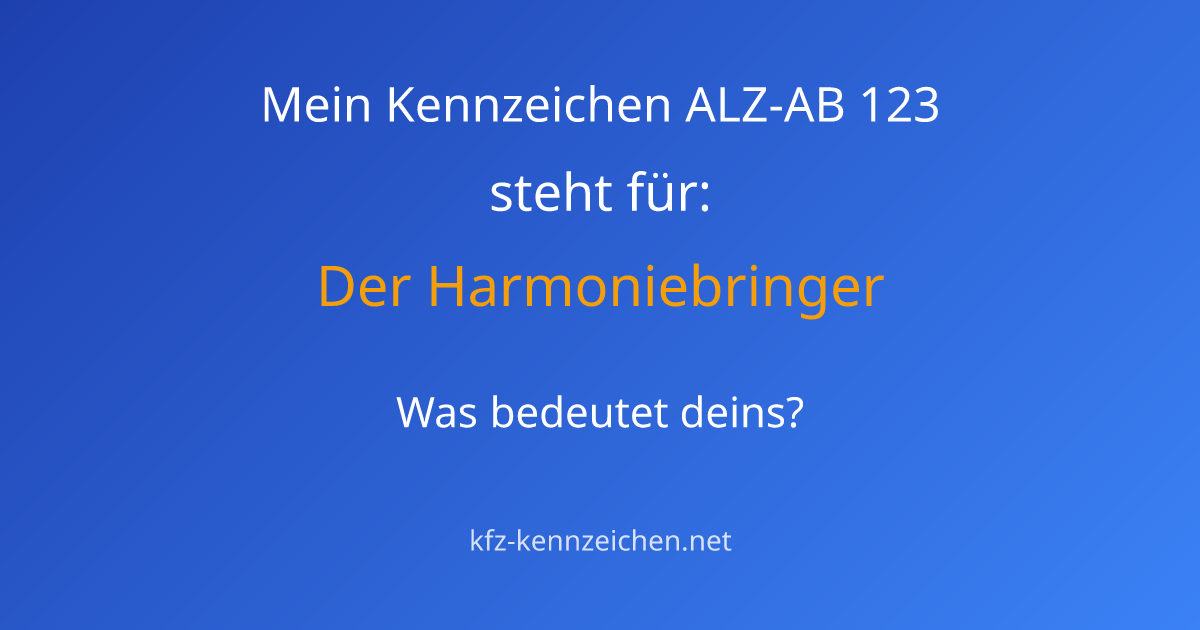 Numerologie-Analyse für Kennzeichen ALZ-AB 123