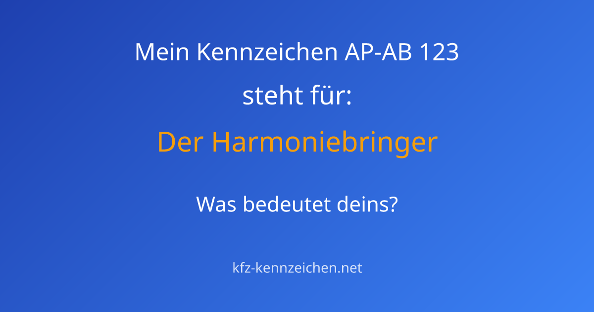 Numerologie-Analyse für Kennzeichen AP-AB 123