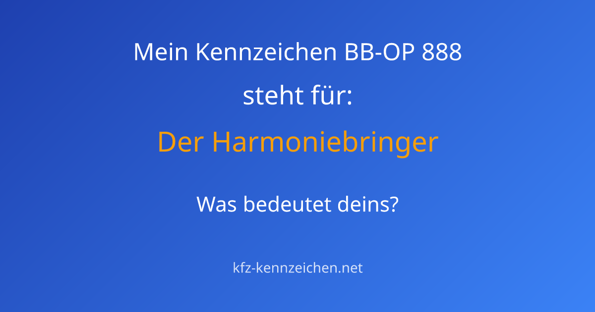 Numerologie-Analyse für Kennzeichen BB-OP 888