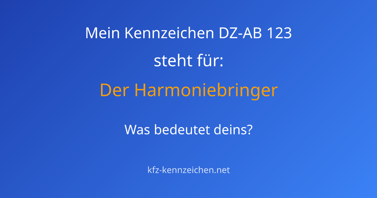 Numerologie-Analyse für Kennzeichen DZ-AB 123