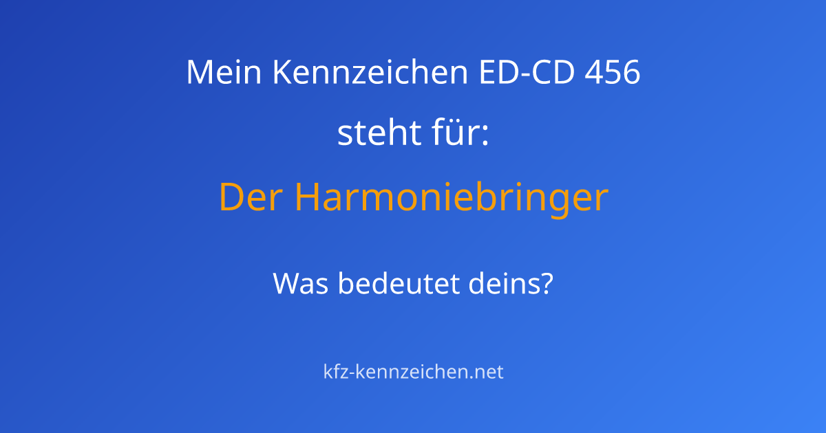 Numerologie-Analyse für Kennzeichen ED-CD 456